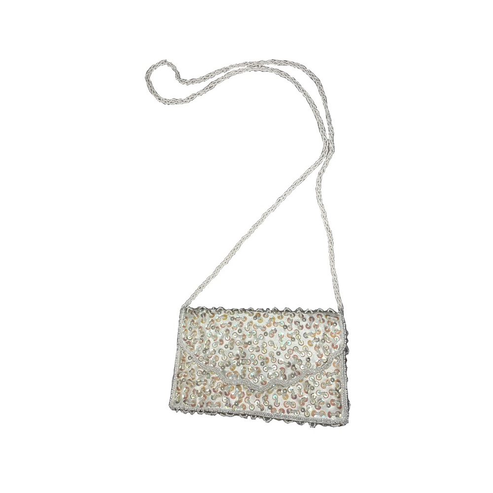 White sequin bag